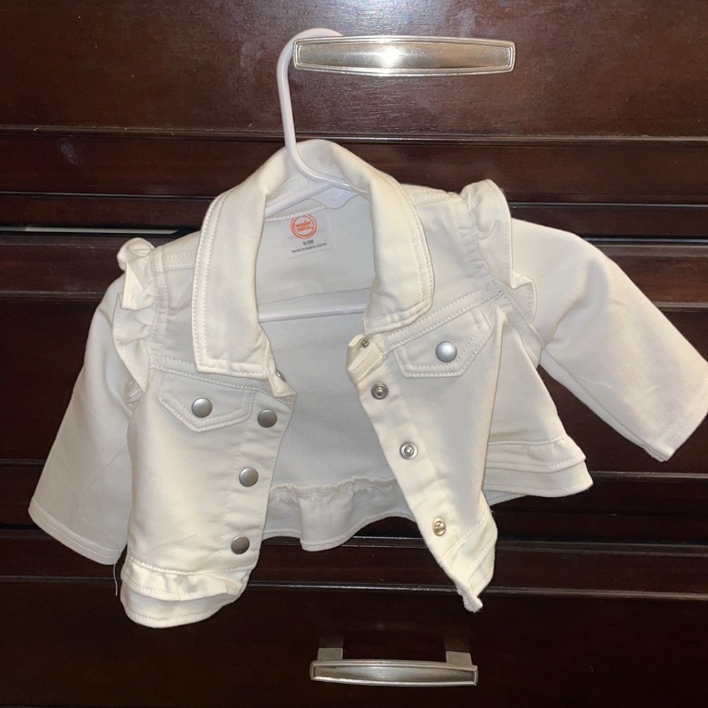 Wonder nation 0-3 month white denim jacket